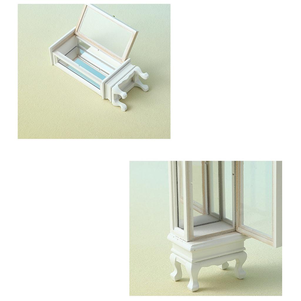 Миниатюрный стеклянный шкаф в масштабе 1/12 для украшения кукольного домика и коллекционных экспонатов, декорации для сцены