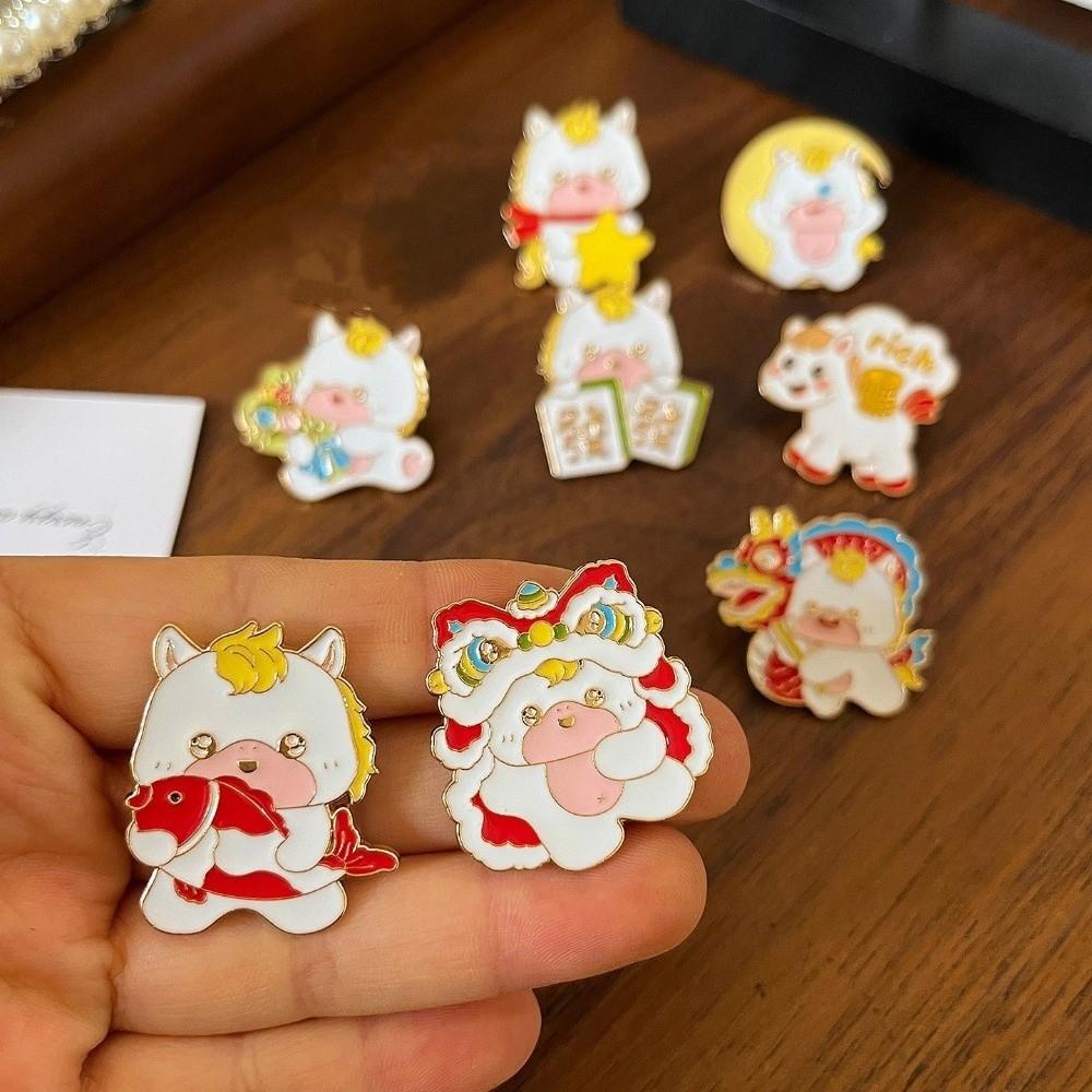 Zinc Zinc Zinc Alloy Zodiac Horse Brooch Chinese Style Animal Brooch Cute New Year Lapel Pins  New Year Gift