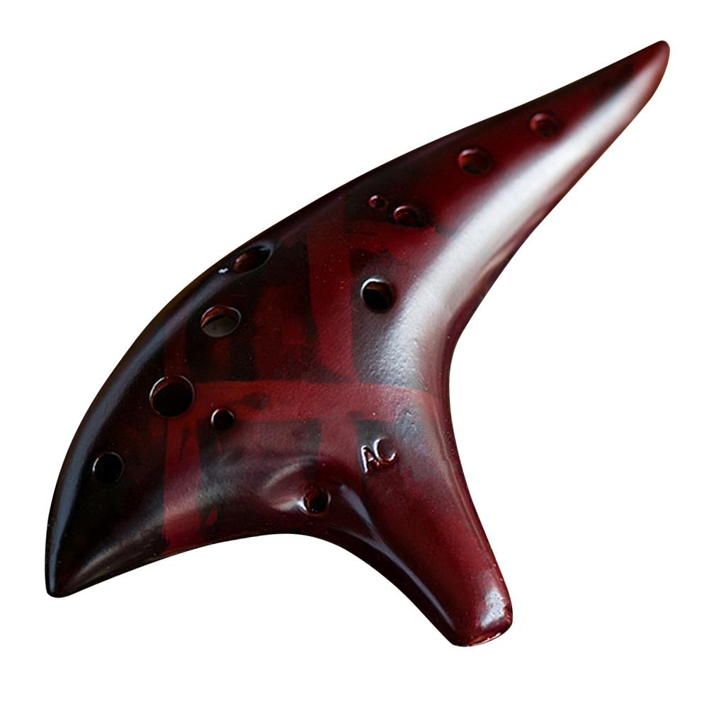 12 Hole Natural Ocarina Stable Intonation Alto C Tone Smokey Fired Ocarinas with Protective Bag Gift for Kid Adult