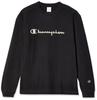 Champion Long Sleeve Black Sulfide Reverse Script Logo Size Men's T-Shirt, 9.4oz, 100% Cotton, Yarn, Weave® Embroidery, Off-Black, M, C3-Q417