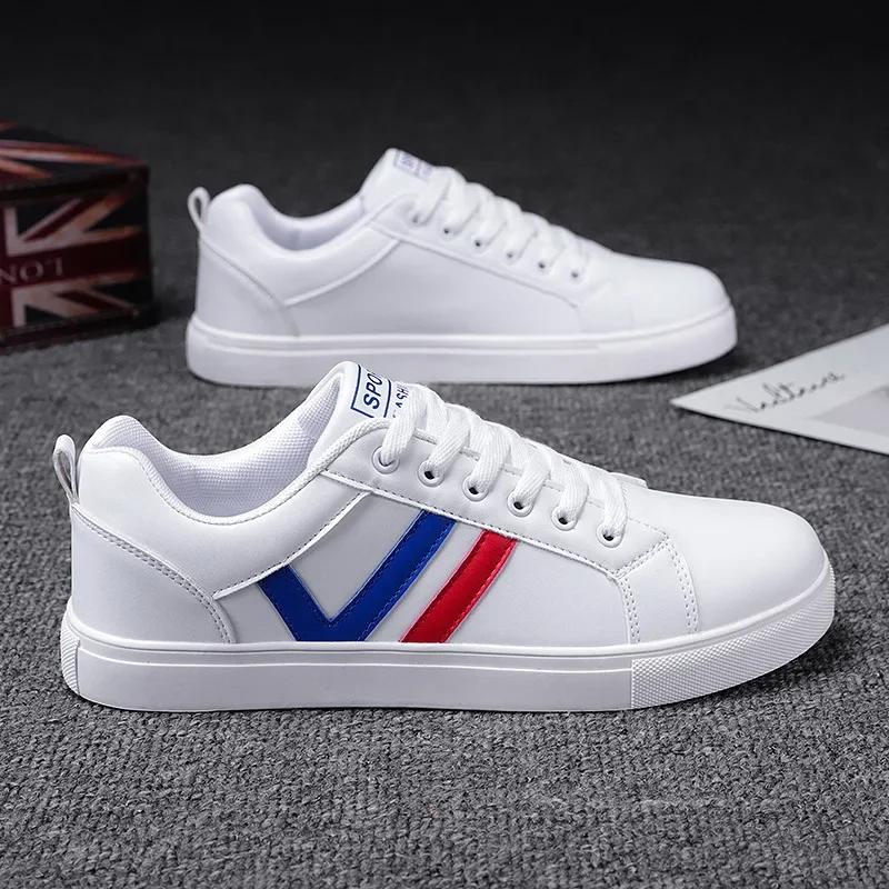 Модные кроссовки для мужчин, легкие повседневные туфли из искусственной кожи, на шнуровке, вулканизированные туфли для прогулок на открытом воздухе, недорогие мужские туфли Zapatillas Hombre