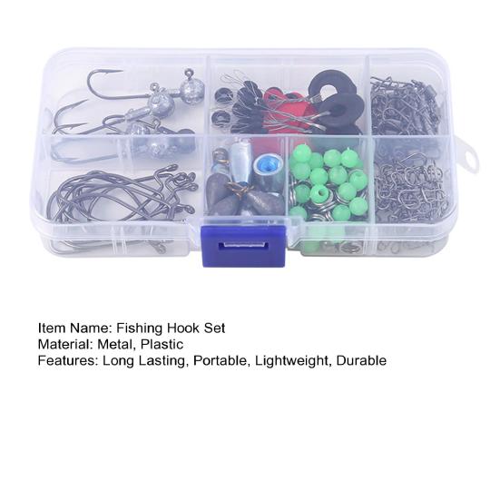 Грузила для рыбалки Набор крючков для рыбалки с коробкой для хранения Высокая прочность Устойчивость к ржавчине Компактный Портативный Набор для оснастки