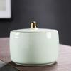 Керамическая банка для чая в китайском стиле с крышкой, изящная банка для конфет, настольная шкатулка для украшений и косметики, герметичная банка для продуктов, кухонный контейнер для хранения