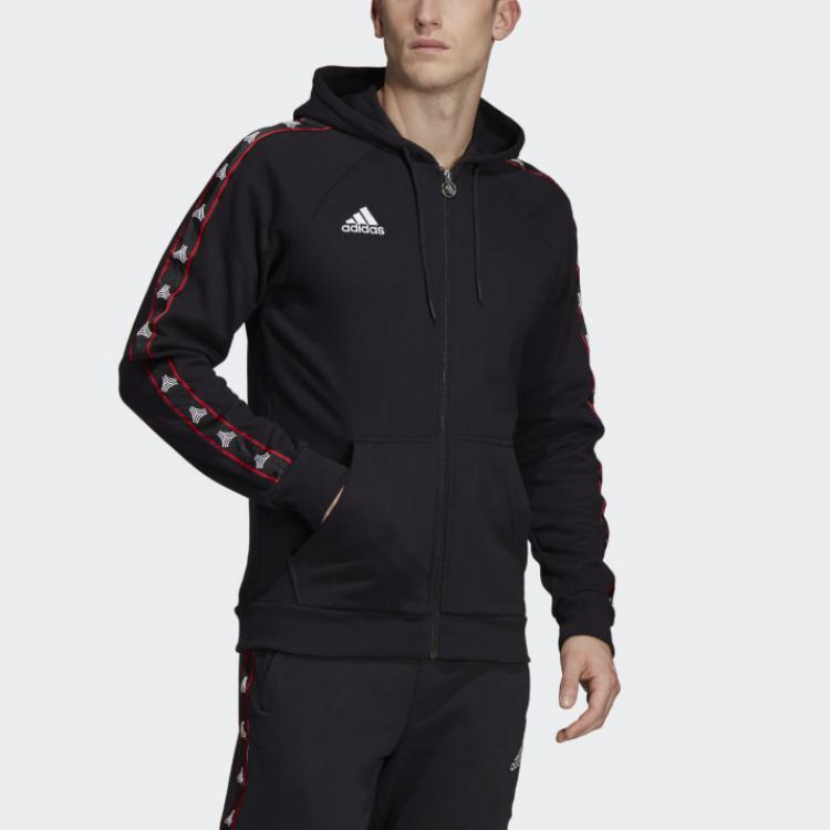 adidas Tangostreet Свитер с капюшоном на молнии Универсальная куртка с длинным рукавом Мужская куртка Черная DP2721