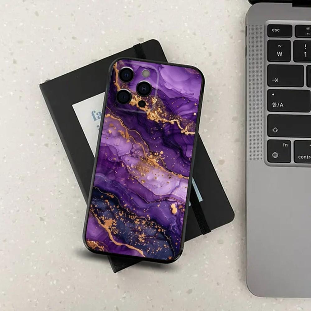 Чехол для телефона с мраморным узором для iPhone 16,15,14,13,12,11,Pro,X,XS,Max,XR,Plus,Mini Мягкий черный чехол