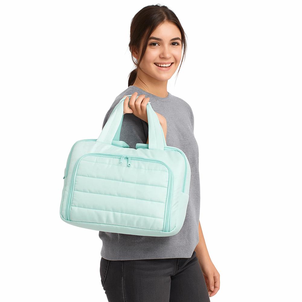 Large Capacity Handheld Cosmetic Bag Solid Color Pouches Bag Organizer Make Up Pouch Bag Storage