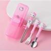 Shipping Johanne Hello Kitty 3D Three-dimensional Character Infant, Child, Corrective Chopsticks for Fork Practice, Spoon/fork 2-piece Set, Pink