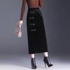 Черная юбка женская летняя с высокой талией, средняя и длинная юбка, весенне-осенняя женская маленькая высокая юбка до бедра, юбка-пачка