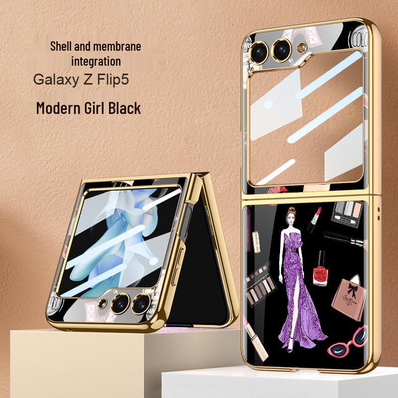 Креативный складной чехол для телефона Samsung Galaxy Z Flip5 - Стильный дизайн для девушек