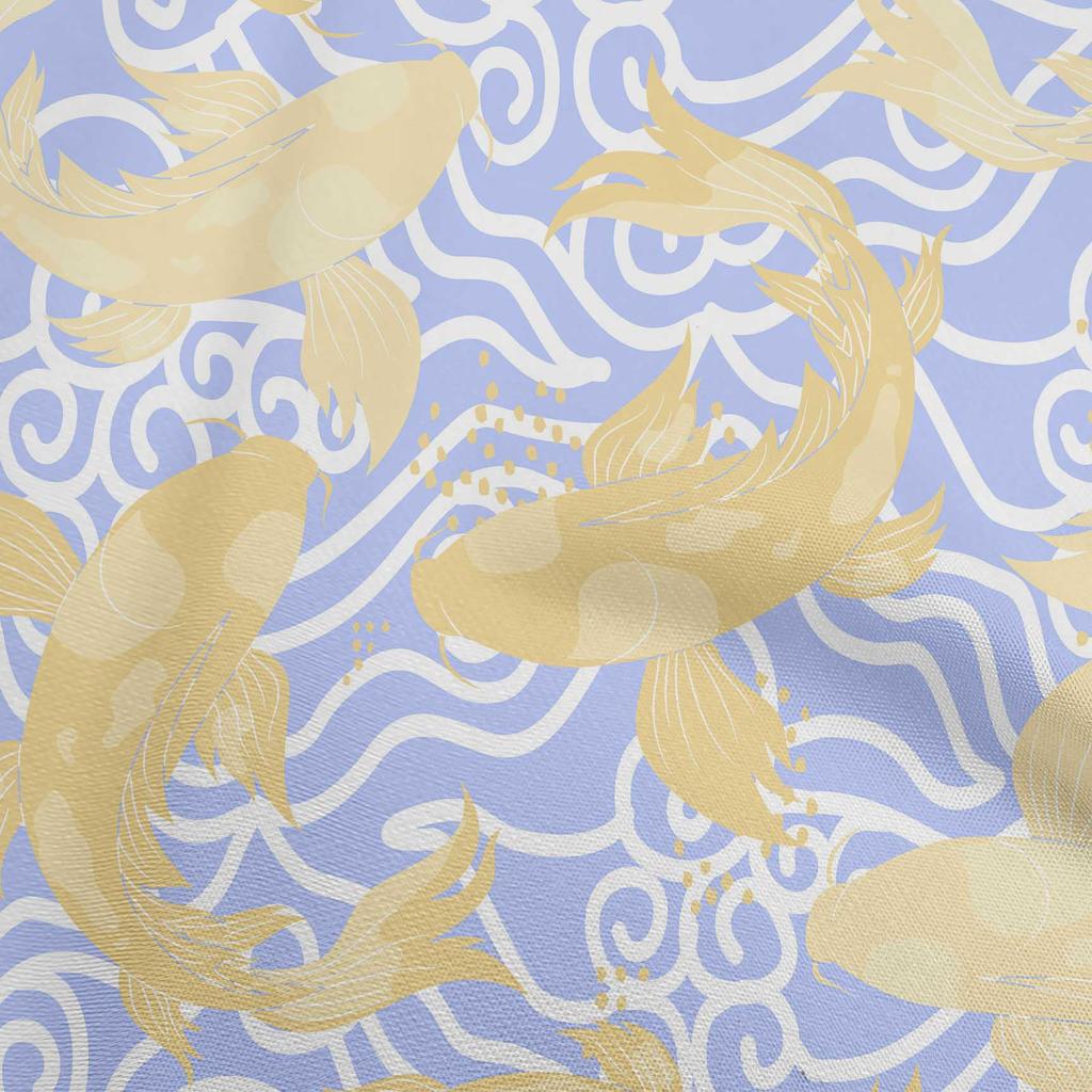 oneOone Cotton Flex Grayish Purple Fabric Asian Japanese Koifish Sewing Material Print Fabric By The Yard 40 Inch