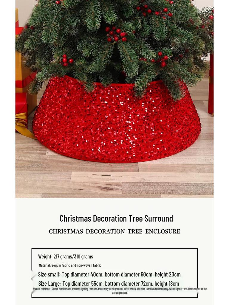 Sequin Christmas Tree Skirt: Round, Four-Cornered, Six-Cornered, Twelve-Cornered Designs