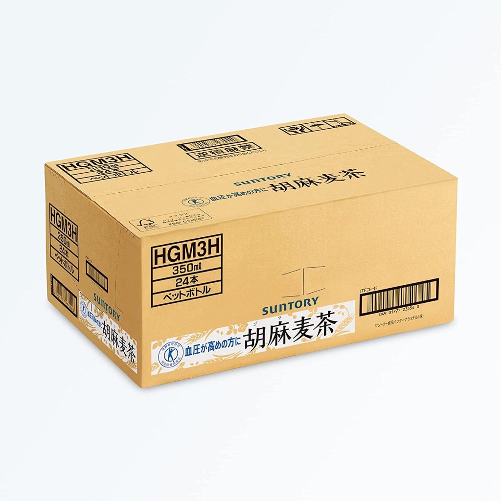 Чай Suntory Sesame Barley Tea 350 мл x 24 бутылки Для людей с высоким кровяным давлением [TOKUHO]