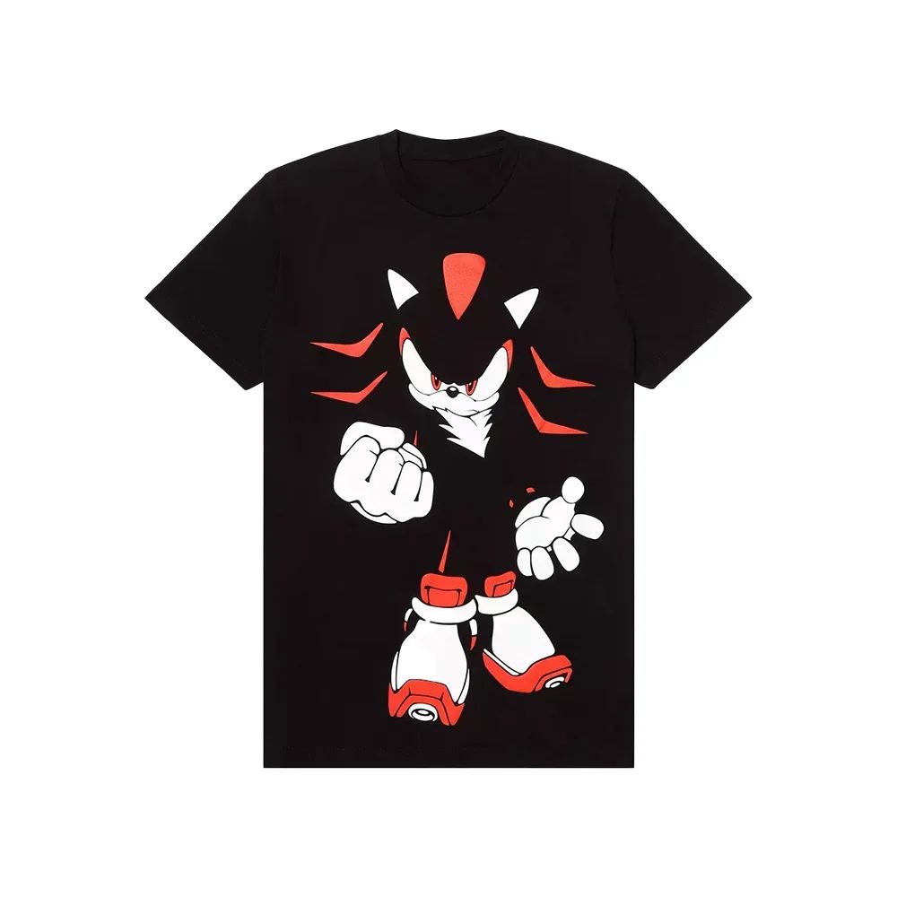 New Fashion Trend T-shirt Cotton Print Round Neck Short Sleeve Sonic Shadow Duo Slogan T-shirt Retro Trend Street Y2K Unisex