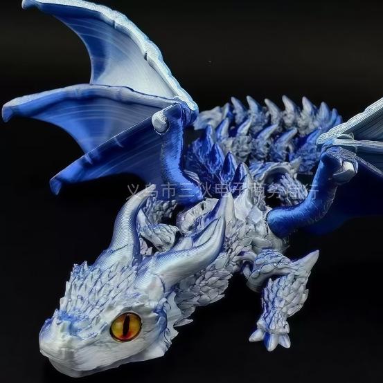 3D-печатная шарнирная большая летающая фигурка дракона с рогами, ornament, игрушка, подарок