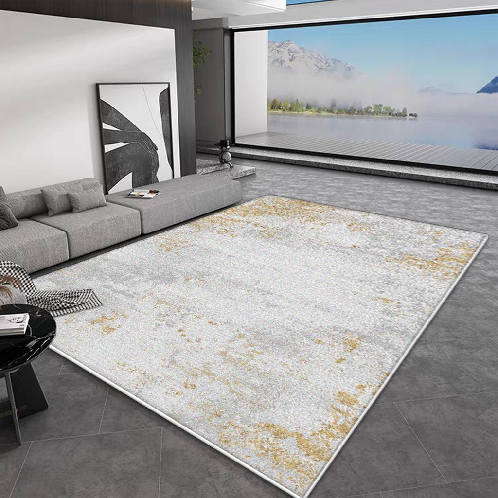 Simple Nordic Luxury Living Room Rug 140x200 Large Bedroom Carpet Fluffy Gold Design Home Decoration Antiskid Hallway Floor Mats