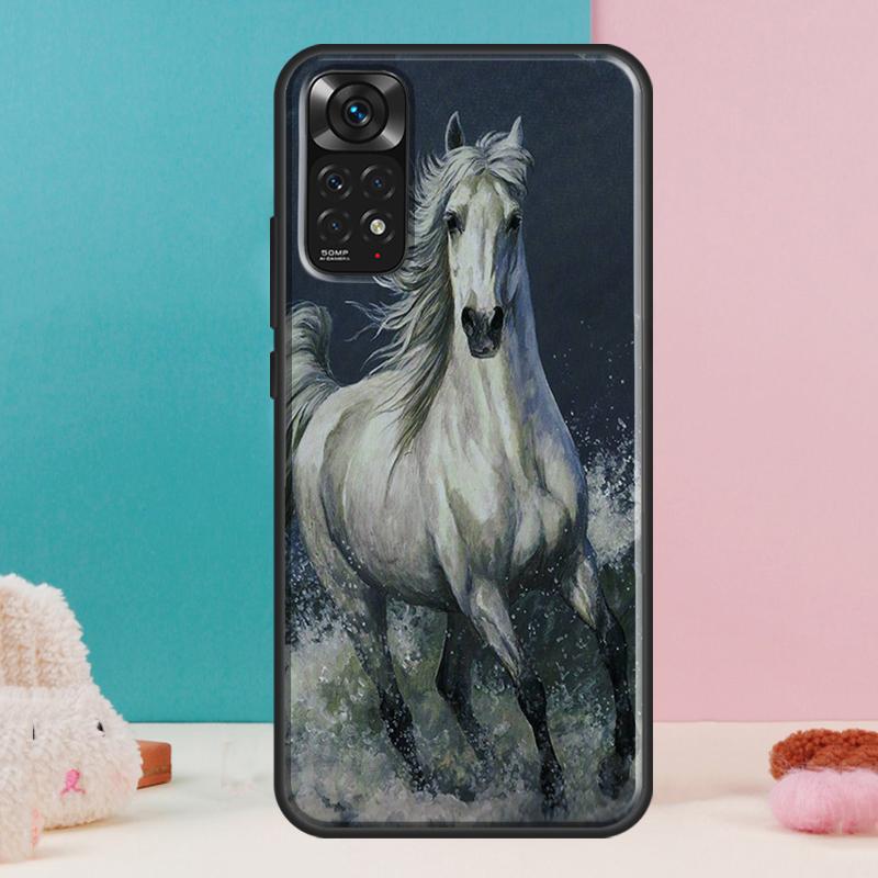 Чехол-скетч с лошадью для Xiaomi Redmi Note 14 13 12 Pro 11 9 10 9S 10S 11S 12S Redmi 14C 13C 10C 12C
