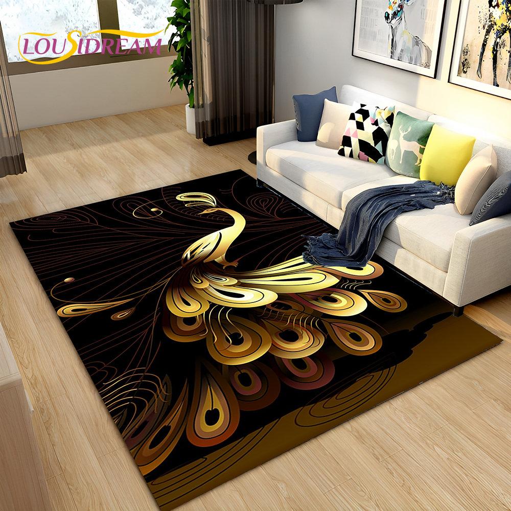 3D коврик с рисунком павлина, птицы, животного, ковер для гостиной, спальни, дивана, коврик для кухни, декор, детский нескользящий напольный коврик