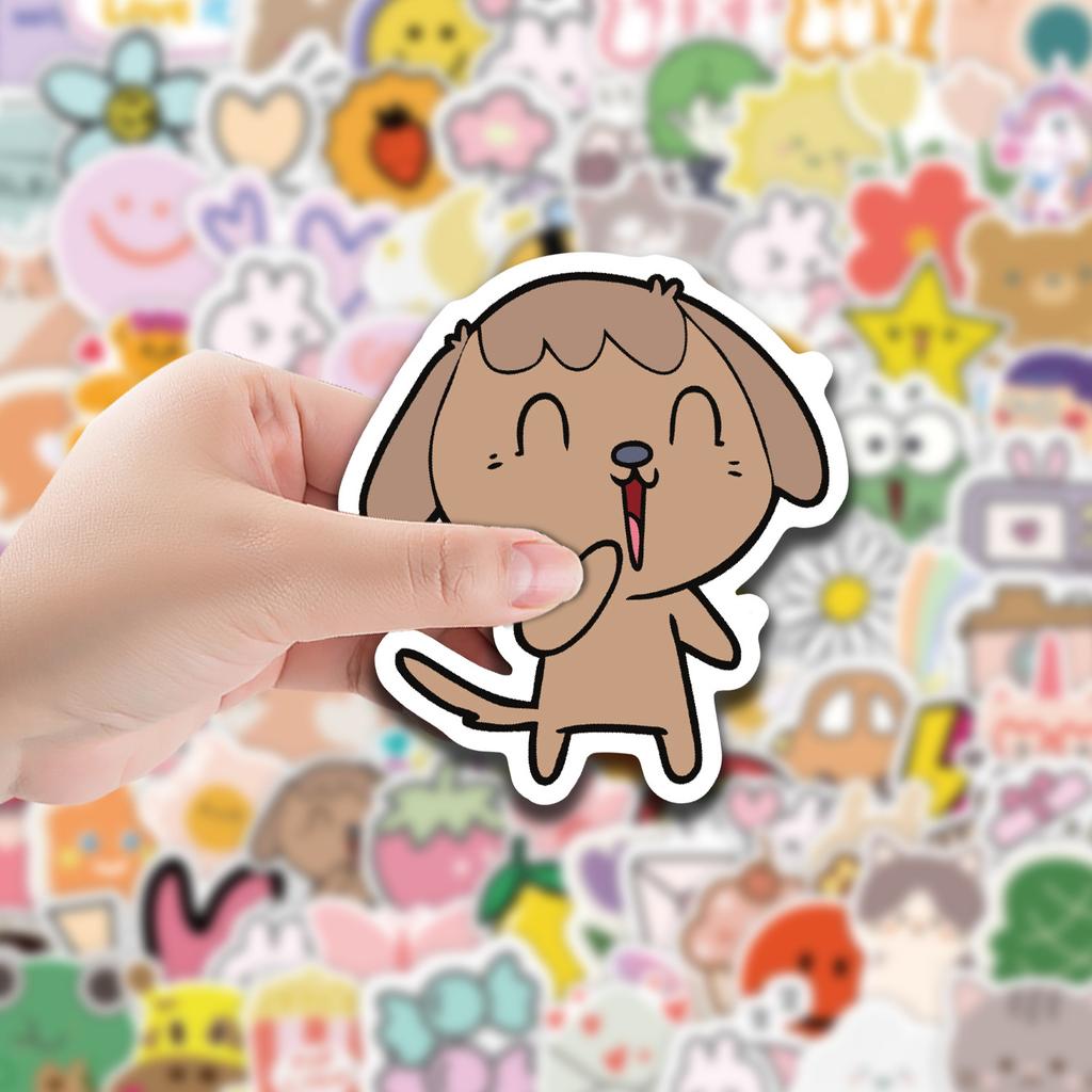 100 INS Style Cute Children's Stickers Pack Skateboard Suitcase Decoration Stickers Waterproof Creative Notebook Handbook