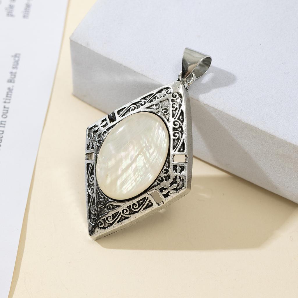 Летний цвет ракушки Подвеска Ромб Кружевная подвеска 49x34мм Для изготовления ювелирных изделий DIY Ожерелье Браслет Серьги Аксессуар