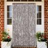 VidaXL Brown and White Chenille Fly Curtain 118x220 Cm, Door Fly Screen, Door Insect Curtain, 4004889