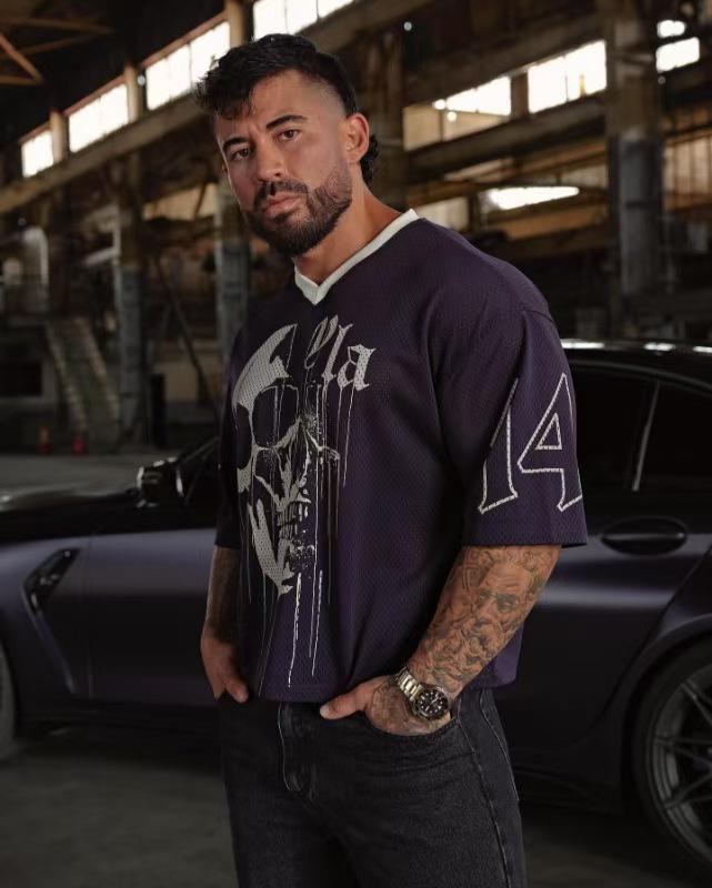 YOUNGLA Дышащая быстросохнущая сетчатая футболка для бега - С коротким рукавом для летних видов спорта на открытом воздухе и тренажерного зала