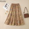 Women Casual Elastic Waist Loose Summer Print Skirts