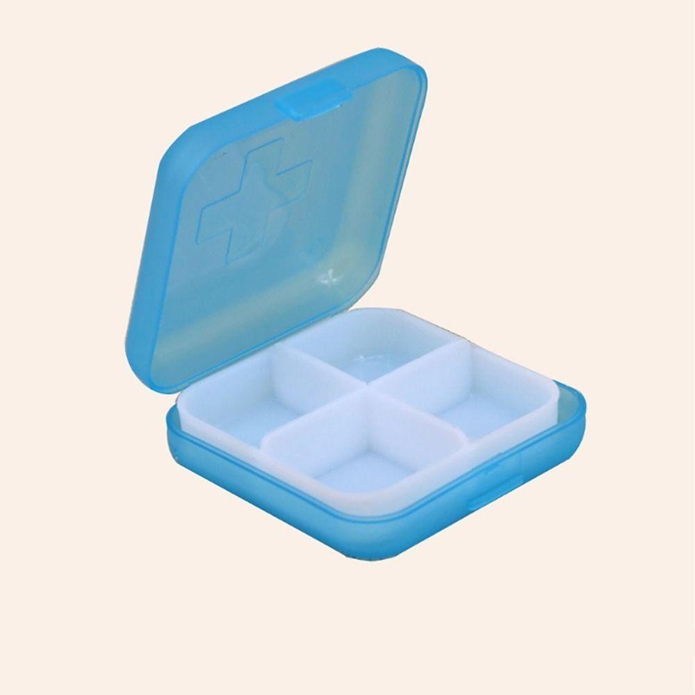 Sealed Medicine Box 4 Grids Tablet Holder Container Portable Pill Organizer Case  Travel
