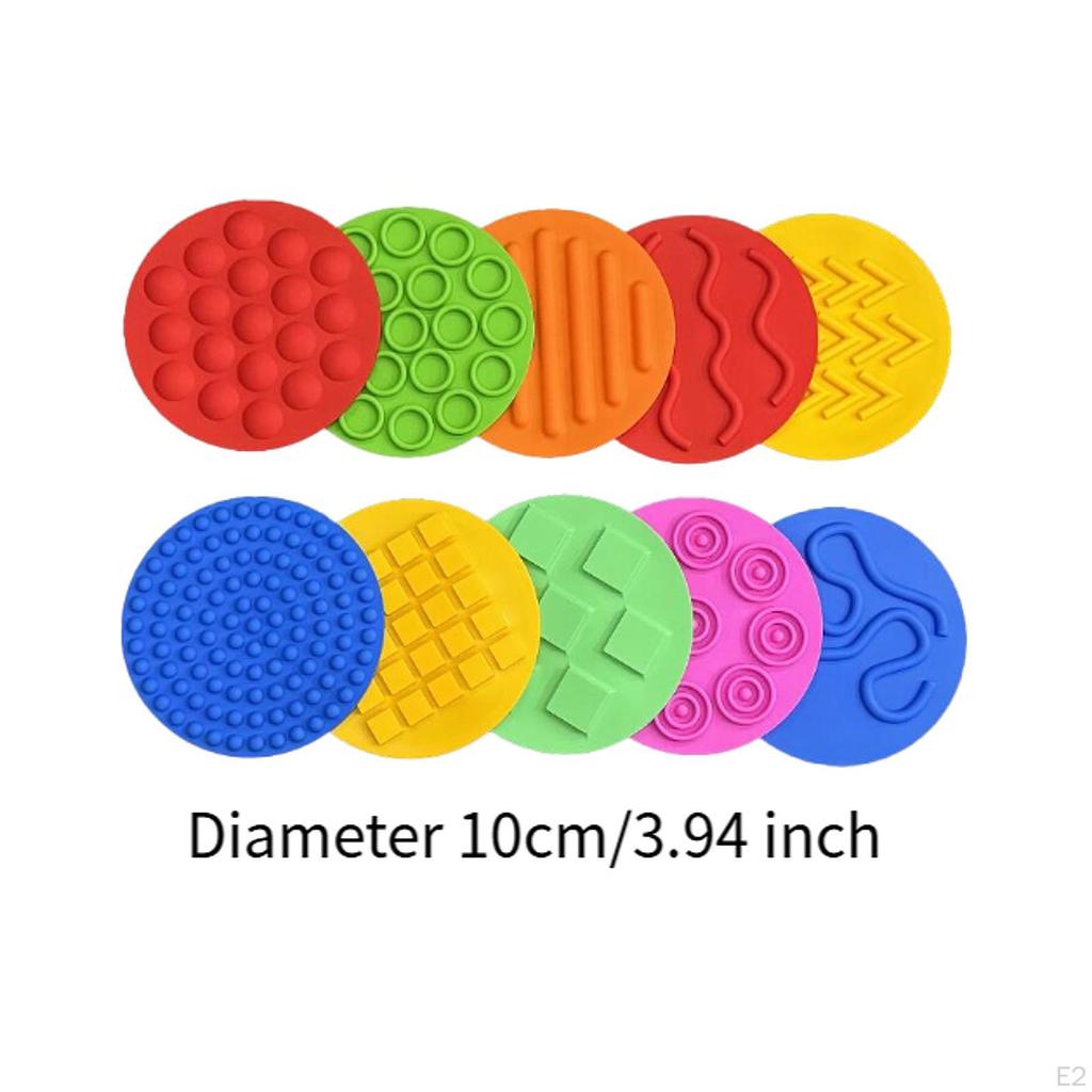 10x силиконовых сенсорных ковриков, круги, текстурированные обучающие диски, коврик