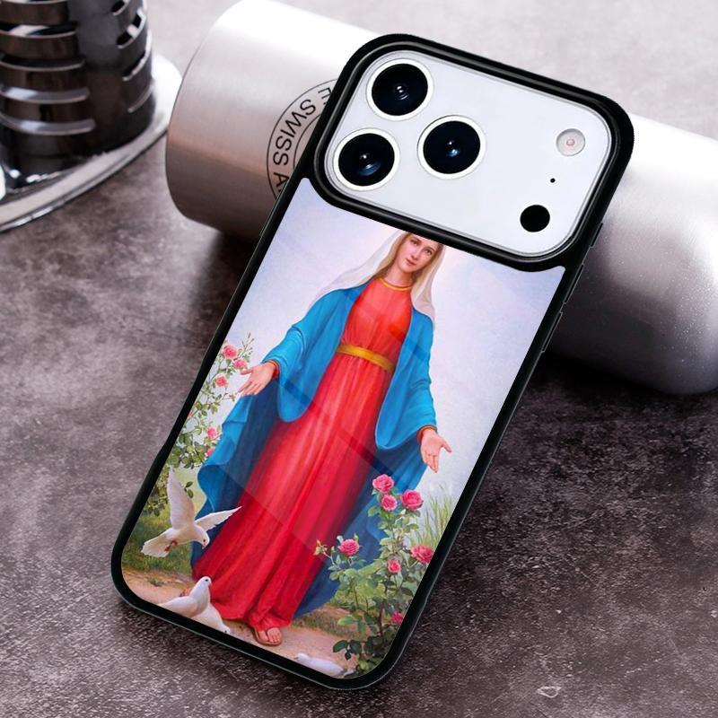 Чехол для телефона с изображением Девы Марии для iPhone 17,16e,15,14,13,12,11,Mini,Pro,MAX мягкий силиконовый чехол