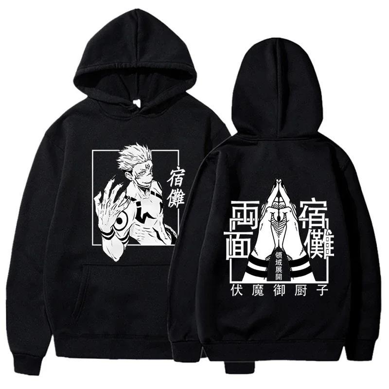 Модный аниме худи с принтом Ryomen Sukuna из Jujutsu Kaisen, толстовки с длинным рукавом, женские пуловеры в стиле харадзюку