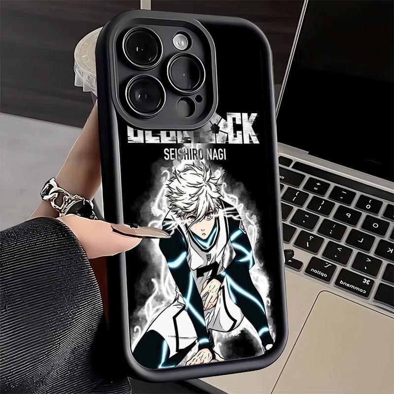 Чехол для телефона iPhone 17 Air 16E 15 16 Pro Max Синий L-Lock Наги Сэйсиро Чехол 14 Plus 13 12 Mini Мягкий Силиконовый Fundas