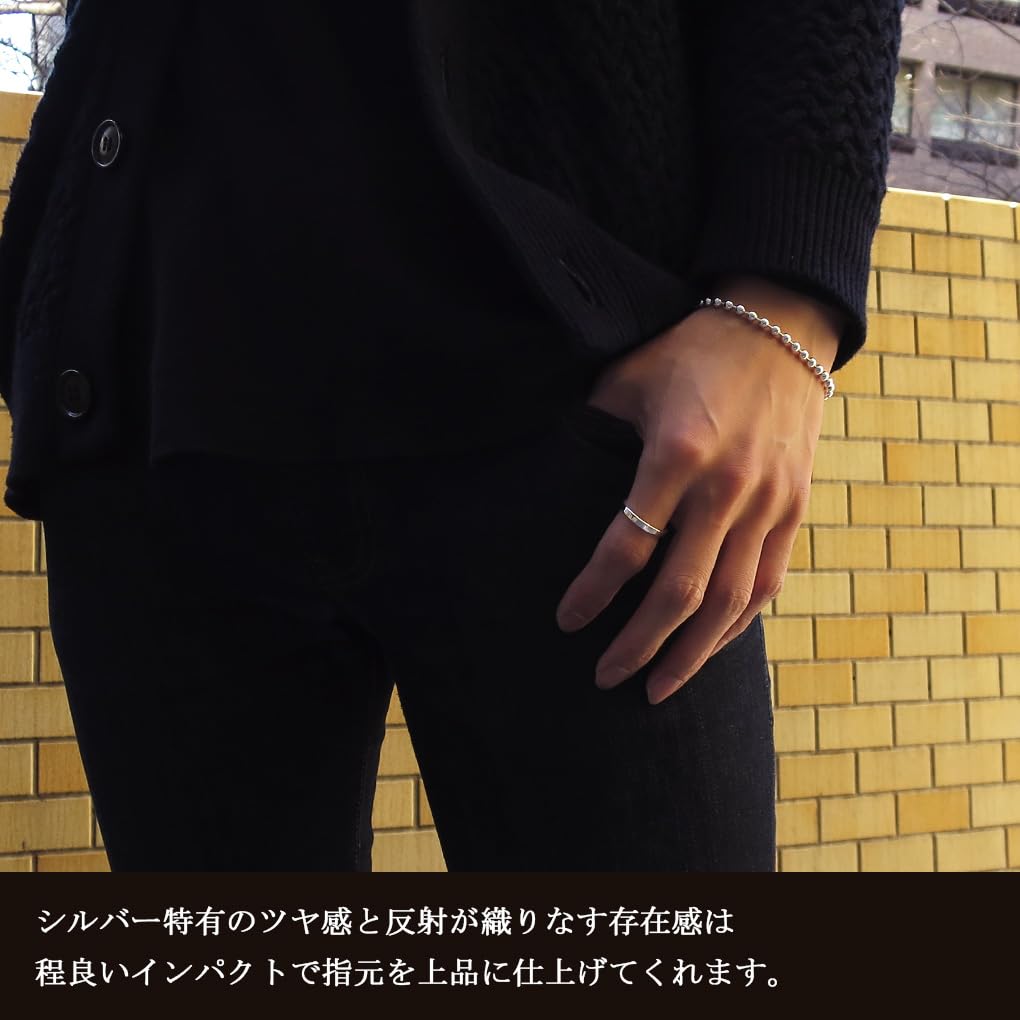 Серебряное кольцо 925 пробы, гладкое, плоское, ширина 3 мм, Shinjuku Gin no Kura, Размеры 7-21 (Размер 21), Мужская и женская, Простой дизайн