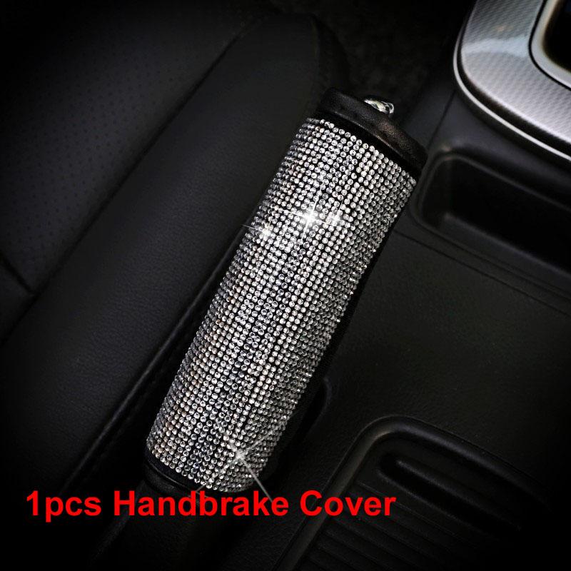 Crystal Car Handbrake Cover Auto Gear Shifter Set Rhinestones Seat Belt Cover Styling Diamond Interior Accessories For Girls
