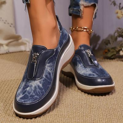 Большие размеры, цветные, модные, одинарные, кроссовки для бега, с застежкой-молнией спереди, с одной педалью, женские