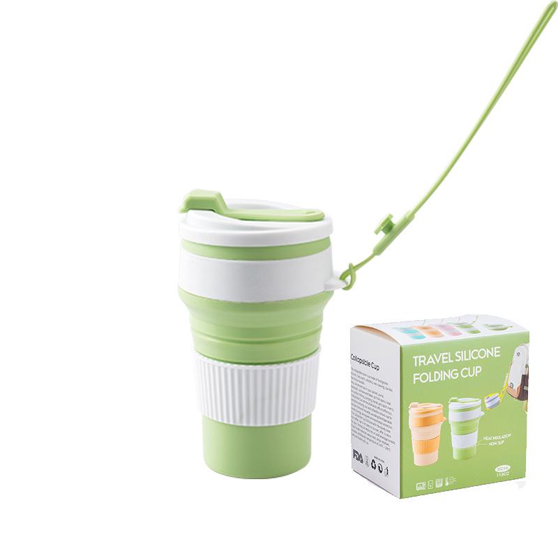 350 мл Портативная силиконовая складная чашка – Прочная, термостойкая, с альпинистской веревкой для путешествий на открытом воздухе и домашнего использования