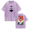 Зараки Кенпачи Bleach Аниме Одежда Мужская Женская Футболки Оверсайз Короткий Рукав Выстиранная Футболка Ретро Хлопковая Футболка Харадзюку Топы