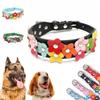 Высококачественный 8 цветов на выбор из искусственной кожи, регулируемый ошейник для собак, товары для животных, цветы, заклепки, модное ожерелье для щенков, ручная работа