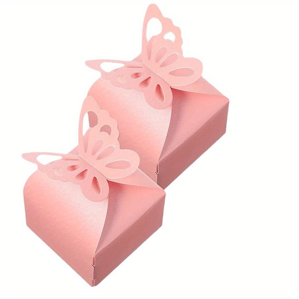 20pcs Small Gift Box, Birthday Wedding Party Candy Pearlescent Paper Butterfly Goodie Box Square Box Goody Wedding Paper Box