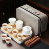 Business Bank Company Corporate Festival High-end Gift Set Suet Jade Porcelain Travel Tea Set