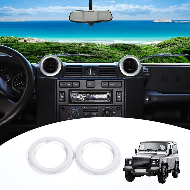 Aluminum Alloy Car Center Console Air Conditioning Air Outlet Ring Trim Sticker Accessories For Land Rover Defender 2004-2018