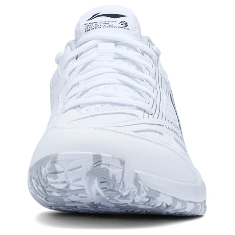 Li Ning Gale LITE Нескользящие износостойкие низкие бадминтонные кроссовки унисекс стандартные белые черные AYTU025-1