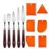 Artistic Texture Creation Tools 5Pcs Palette Knife with 6 Paint Scraper, Stainless Steel Spatula Metal Painting Knives for Artists Knife, Oil
