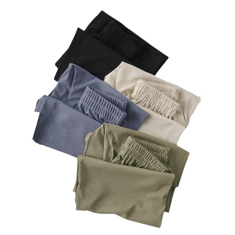 Женские брюки с высокой посадкой и широкими штанинами из ледяного шелка, летний стиль, свободный крой и повседневный драпированный трикотаж