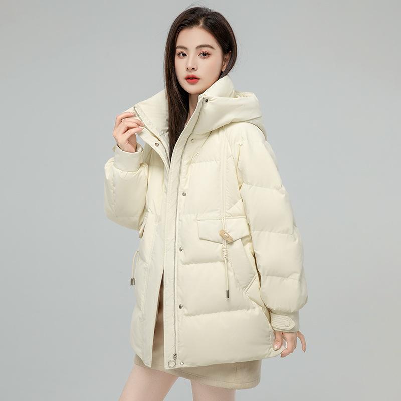 Пуховик женский высокого класса женская зимняя одежда короткая 90 утиный пух модная куртка с капюшоном японский и корейский стиль