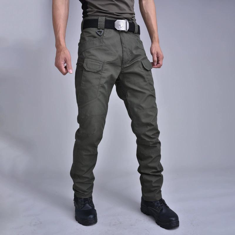 Men's Spring Summer Autumn Plus Size Tactical Pants Outdoor Multi-Pocket Wear Resistant Casual Training Pants