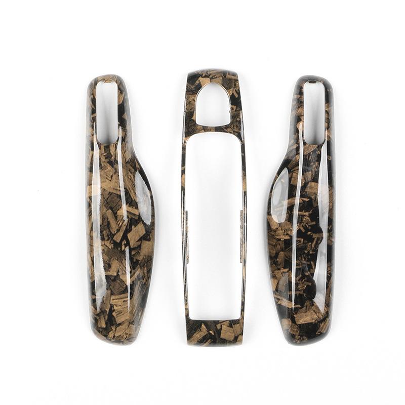AABKS1 Luxury Plastics Wood Texture Design Car Key Case Fob Cover for Porsche Panamera Macan Boxster Cayman Cayenne 911 718