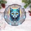 3D Metal Wind Spinner Mysterious Magic Cat Design Outdoor Garden Balcony Decor Dynamic Wind Chime for Autumn Halloween Holiday Gift