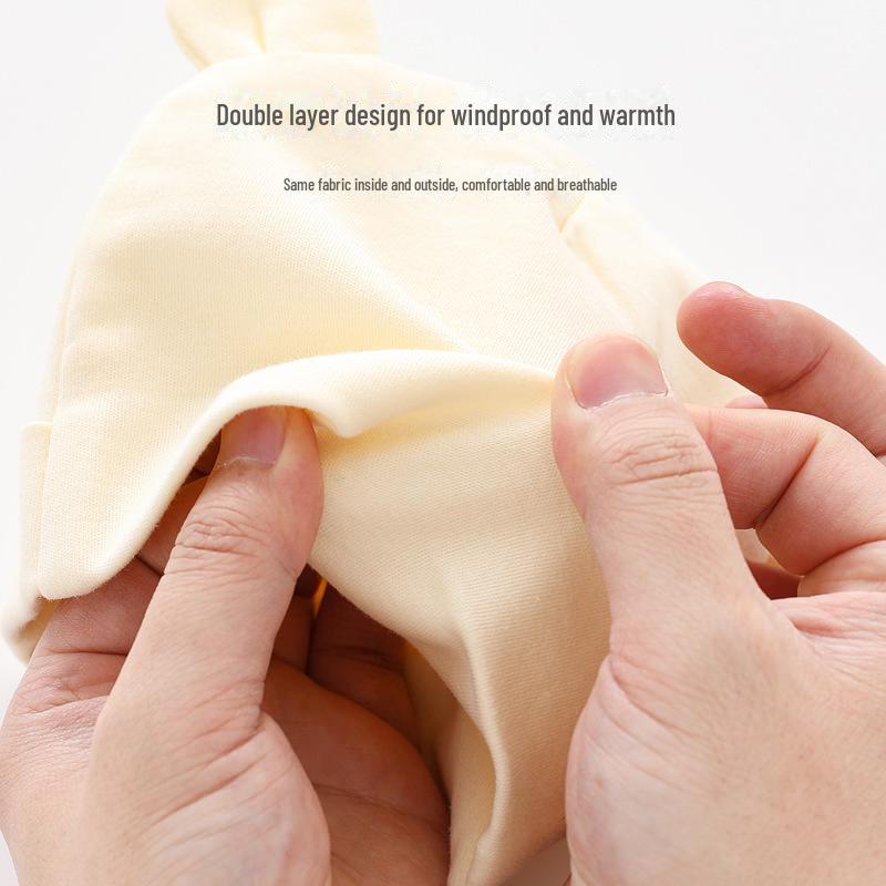 Хлопковая шапочка для новорожденных (0-3 месяца) - Стиль осень/зима