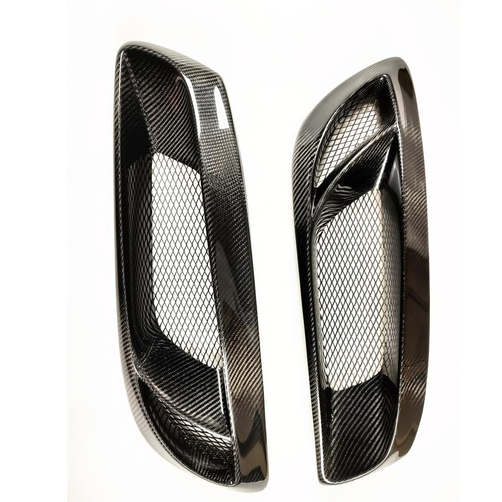 For Hyundai Genesis Coupe 2008-2012 Carbon Fiber Front Bumper Side Air Vent Intake Frame Grill Fog Light Lamp Cover Hood Grille