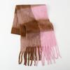 Autumn and Winter Mohair Thick Beard High-end Women's Scarf Multi-color Plaid Warm Versatile Scarf Shawl Retro